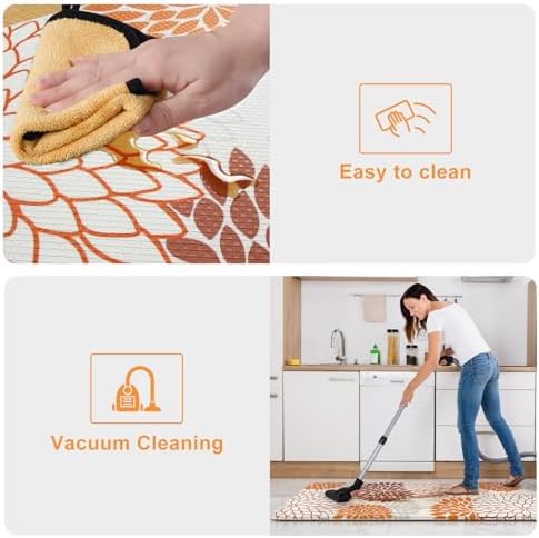 KIMODE Kitchen Mats for Floor Cushioned Anti Fatigue 2PCS Fall Kitchen Rugs