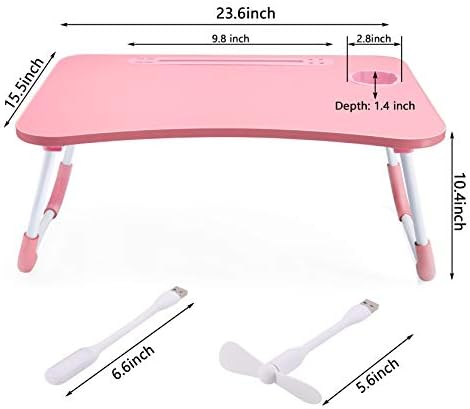 Slendor Foldable Lap Desk with Cup Holder for Bed, Couch, Floor