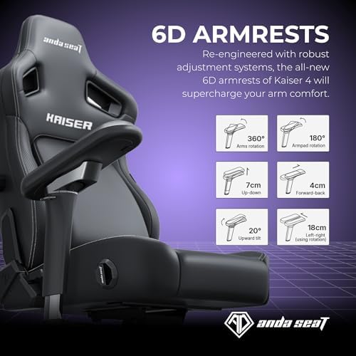 Anda Seat Kaiser 4 XL Gaming Chairs for Adults - Ergonomic Green PVC Leather Gaming Chair with 6D Armrest, Comfortable Office Seat with Lumbar Support, Heavy Duty Wide Gamer Seat