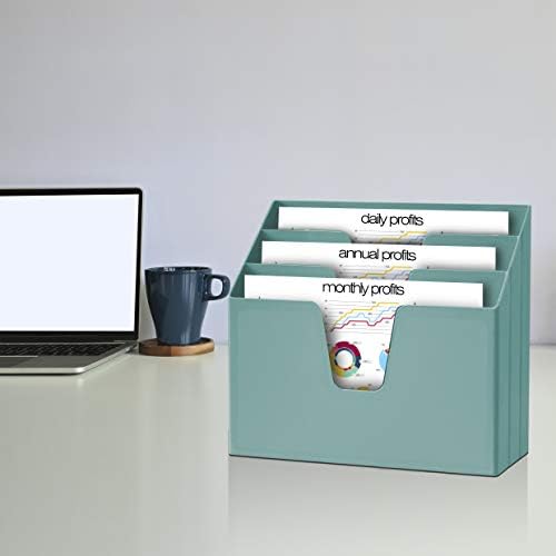 Acrimet Horizontal Triple File Folder Organizer Sorter, Letter Size, Green