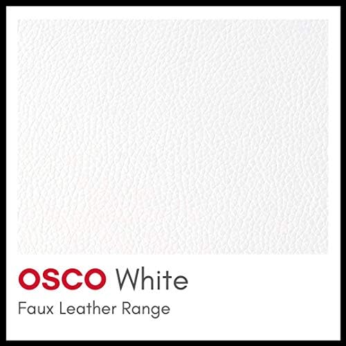 OSCO Faux Leather Mail Sorter & Envelope Organiser – Desk File Storage Stand with Display Slots – Modern Letter Holder Tray Minimalist Home & Office – White