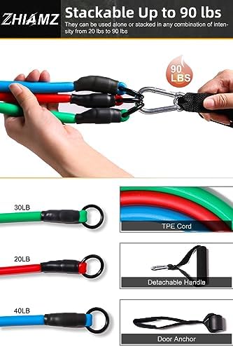 Resistance Bands with Handles, Exercise Bands with Handles, Door Anchor