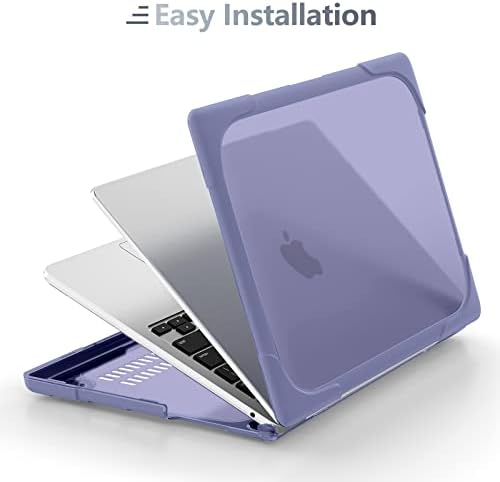Batianda Heavy Duty Case for MacBook Air 13 Inch 2018-2020, Lavender Gray