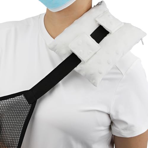 Neck Pad Strap Cushion Pillow for Arm Sling Comfort Shoulder Support Pad Rotator Cuff Replacemet Surgery Elbow Brace Carry Padded Cover Broken Wrist Hand Injury Cast, Minky Dot White