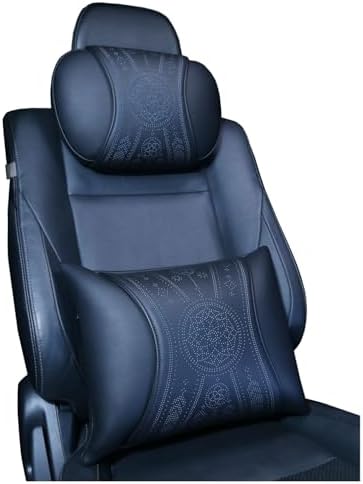 Neck & Back Support Pillow Set for Car & Office Chair - Prosperity & Luck Dreamcatcher - Orthopedic Lumbar & Cervical Pillow for Pain Relief &Posture Correction (Neck & Back Pillows (Black))