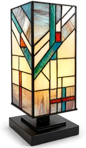 Small Tiffany Style Stained Glass table Lamp Handmade 5.9"Wx15"H ETL Listed