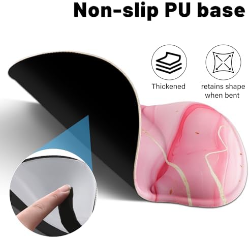 Ergonomic Mouse Pad with Wrist Rest - Gel Wrist Support Mousepad with Non-Slip PU Base for Computer, Laptop, Office & Home