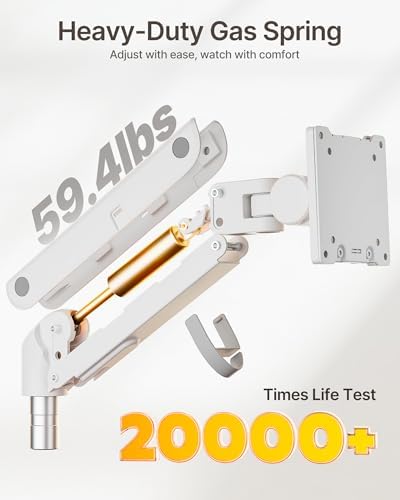 monTEK Dual Monitor Arm, Vertical Stackable 17-57", Heavy Duty，White