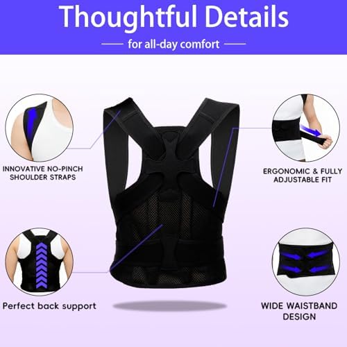 Back Brace Posture Corrector for Women and Men, FSA&HSA Eligible, Improve Posture, Relief for Upper and Lower Back, Lumbar, Neck, Shoulder Pain,Scoliosis & Hunchback Support