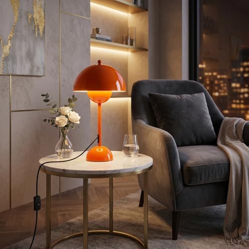 Creative Mid-Century Modern Bud Table Lamp for Home&Office, Pastel Orange
