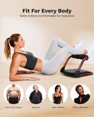 AIRHOP Ab Machine 4-Speed Auto Rebound Sit Up Abdominal Trainer Home Gym