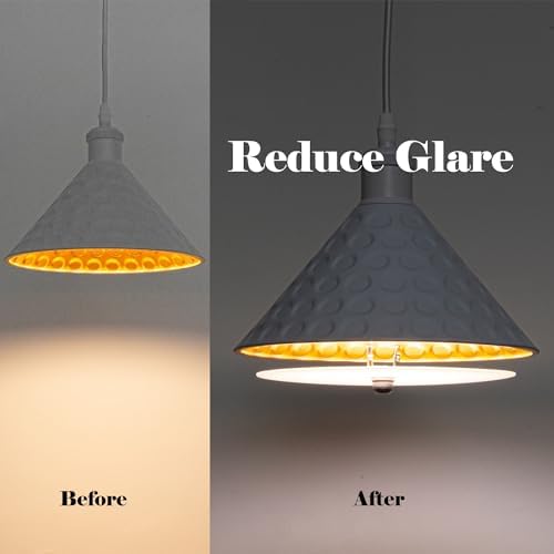 Kiven 7.9 in Round Diffuser Shade with Clip Adapter, Acrylic Lamp Shade Diffusers for Pendants Light Table Lamp, Fits 8-11" Openings, Frosted White, 1 Pack