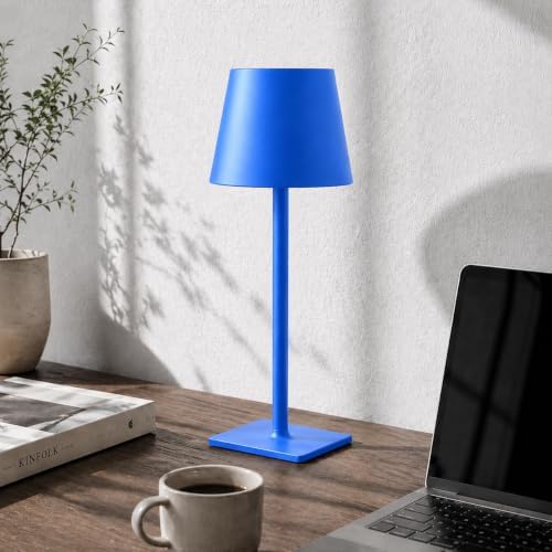 Yogaret Blue Cordless Table Lamp Set of 2, Indoor/Outdoor Table Lamp for Restaurant Home Dinner Patio Pinic