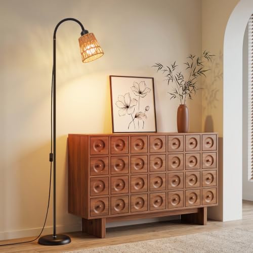 Boho Black Floor Lamp for Living Room,Bulb Included