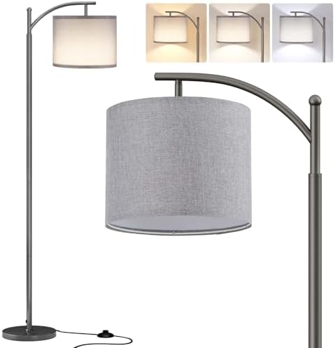 SUNMORY Arc Floor Lamp, Modern Floor Lamp with 9W 3 Color Temperatures Bulb