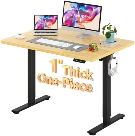 SANODESK One-Piece 1'' Thick Height Adjustable Standing Desk 48''x30''