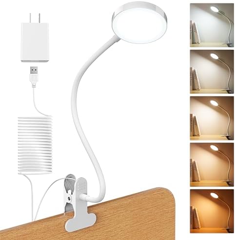 LiFMIRA Bed Lamp Clip on Light 8W 66 LED Reading Light for Bed White