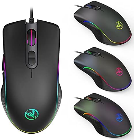 Ergonomic RGB RGB gaming mouse 6400 DPI adjustable 7- button gaming mouse USB optical mouse, suitable for portable computers