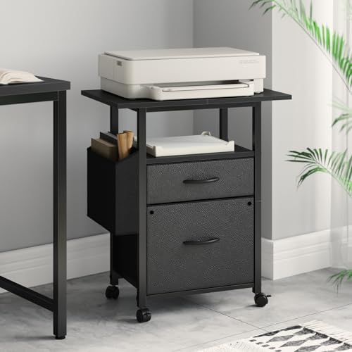 GYIIYUO 2 Drawer File Cabinet 24''W, Mobile Filing Cabinet, Printer Stand