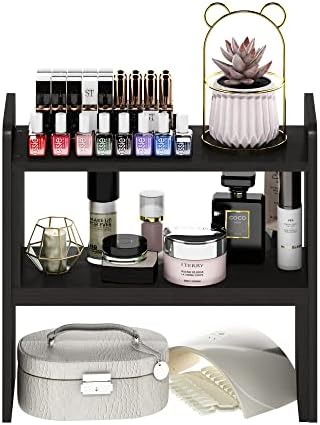 Furinno Classic Desktop Organizer Storage Rack Adjustable Free Style Rotation Display Bookshelf, Espresso 6.7D x 23.7W x 15.67H in