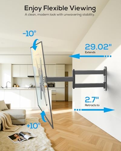 USX STAR Corner TV Wall Mount Long Arm Full Motion for 42 50 55 65 inch TVs