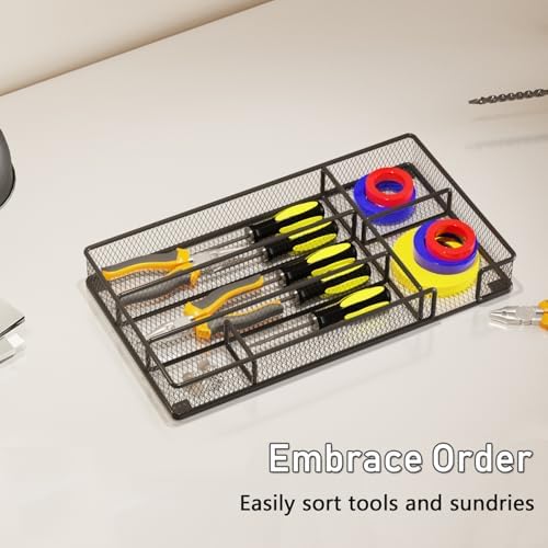 Desk Drawer Organizer Tray, Office Drawer Organizer, Workspace Organizers, Suitable for Tools, Pencils, Office Supplies Storage (Black)