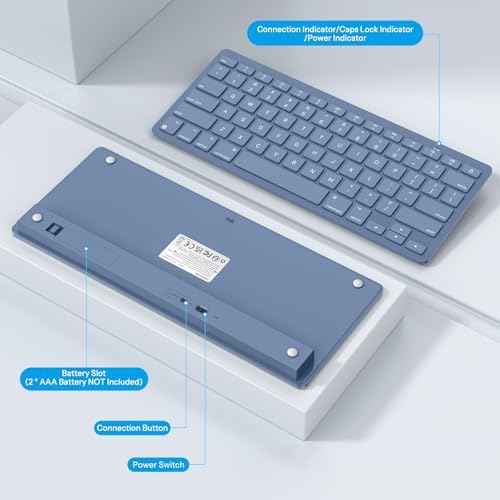OMOTON Wireless Keyboard for Mac, Bluetooth Stable, No Numpad, Travel Size