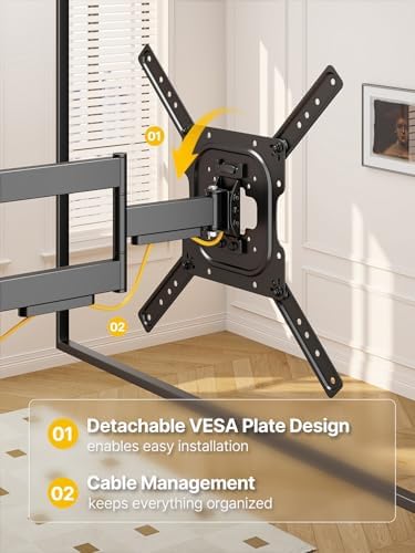 monTEK Full Motion TV Wall Mount Bracket for 23-65 Inch TVs up to 77 lb