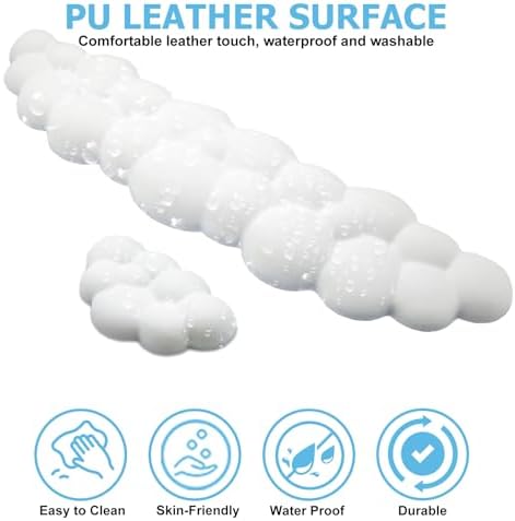 Cloud Wrist Rest Keyboard, Ergonomic Keyboard Wrist Rest Pad Set, White