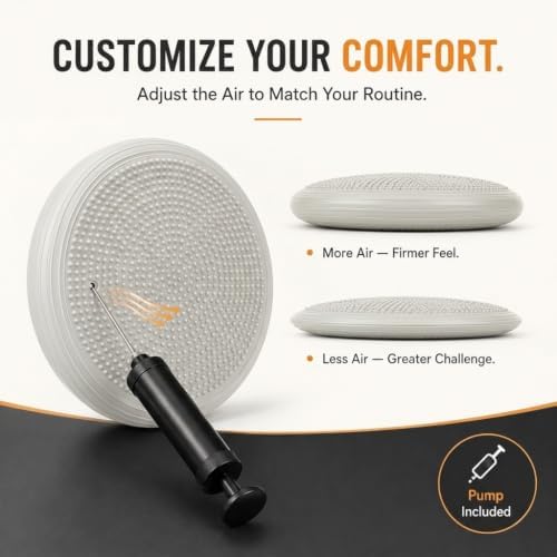 Hanstuten Wobble Seat Cushion Balance Disc - Rubber Wiggle Seat for Active Sitting, Office Desk Chair, and Core Strength Training