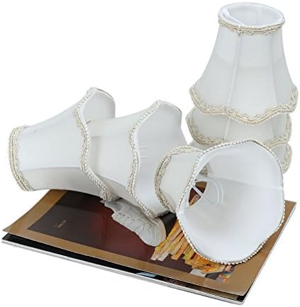 Fuloon Modern European Style Droplight Wall Lamp Candle Chandelier Lamp Shade 6 pcs Set (White)