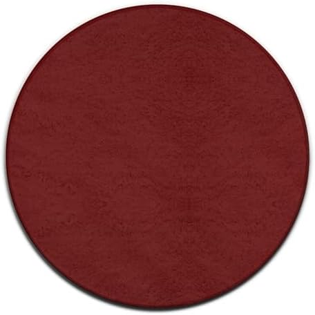 Home Decor Non Slip Kitchen Office Circle Rug, Machine Washable Modern Round Area Rug, Room Sofa Yoga Soft Round Carpet Brick Red, 24inch