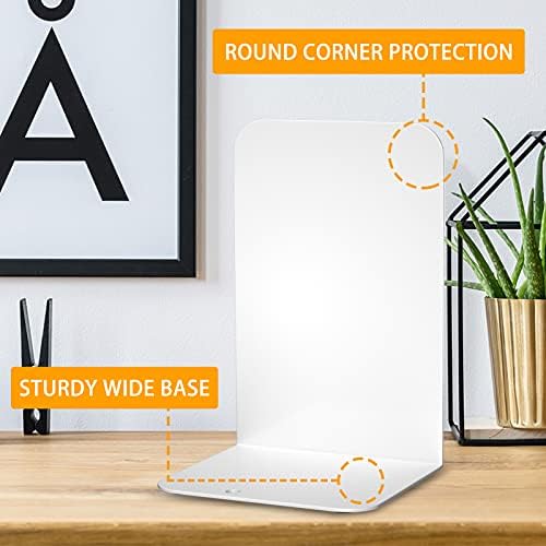 VFINE White Metal Bookends: 2 Pairs for Heavy Books and Shelves