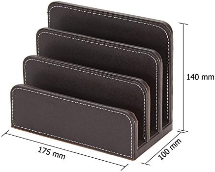 Osco Brown Faux Leather Letter Holder