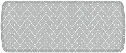 GelPro Elite Premier Anti-Fatigue Kitchen Comfort Floor Mat, 20x48, Lattice Light Grey Stain Resistant Surface with Therapeutic Gel and Energy-Return Foam for Health & Wellness