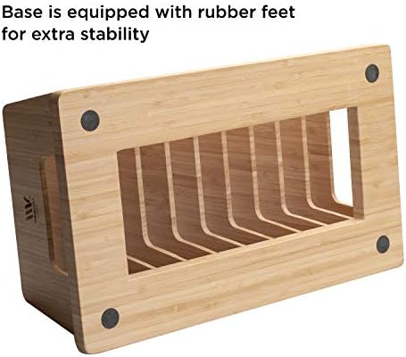 MobileVision Bamboo Desktop File Folder Organizer and Paper Tray, 10 Slots