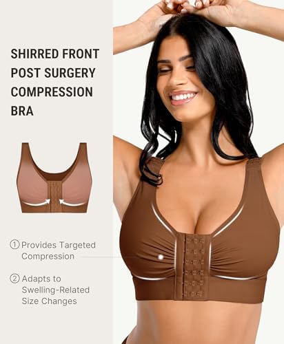 FeelinGirl Post Surgery Compression Bra for Women's Front Closure Bra