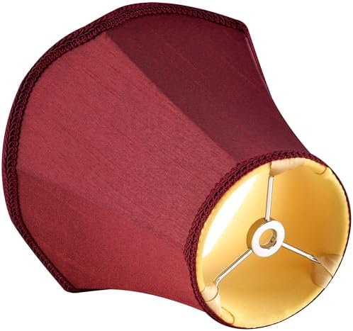 GO&SO Small Scalloped Lamp Shades Set of 2,4"×8"×6.4" Bell Shade Burgudy