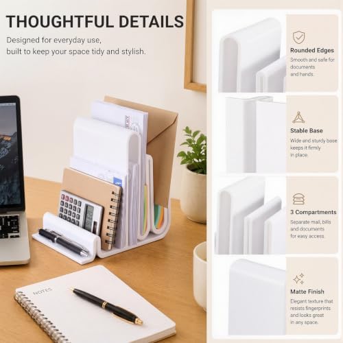 Novabright 2 Pack Mail Organizer Countertop Vertical File Folder Holder