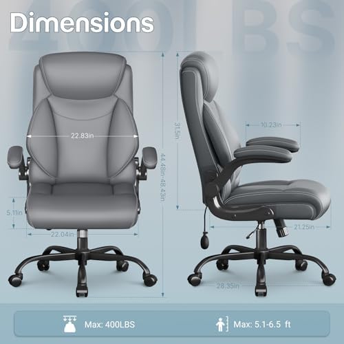 Ergonomic Office Chair,Inflatable Lumbar Support High Back Chair,Gray