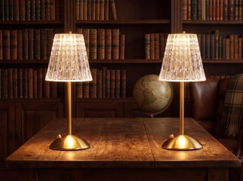 2 Pack Cordless Lamps Crystal Table Lamps,Rechargeable Touch Lamp