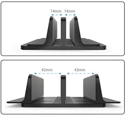 Universal Laptop Vertical Stand, Dual Desktop Adjustable Notebook Stand (up to 17.3 inches) for Samsung/HP/Dell/Chrome Book laptops (Black)