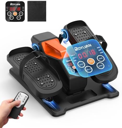 Roylvan Workout Under Desk Elliptical Machine, Electric Seated Foot Pedal Machine for Seniors, Enhanced Safety and Stability, 12 Adjustable Speeds