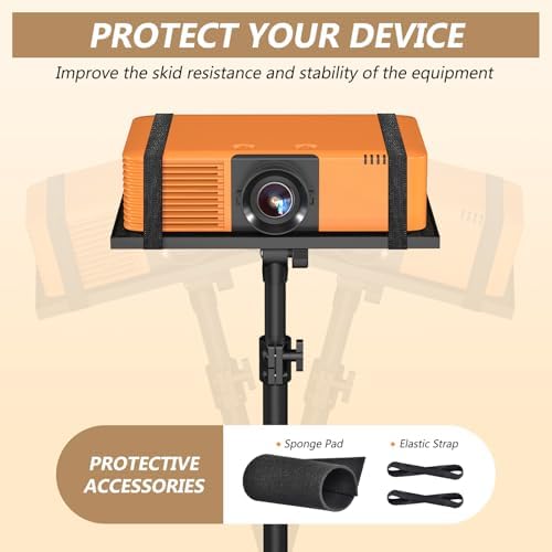 Facilife Projector Stand Tripod on Wheels, Adjustable Height 29-44 Inches, Laptop Tripod Stand Rolling, Heavy Duty Projector Tripod Metal Construction, Multifunctional for Office & Home (29-44 Inches)