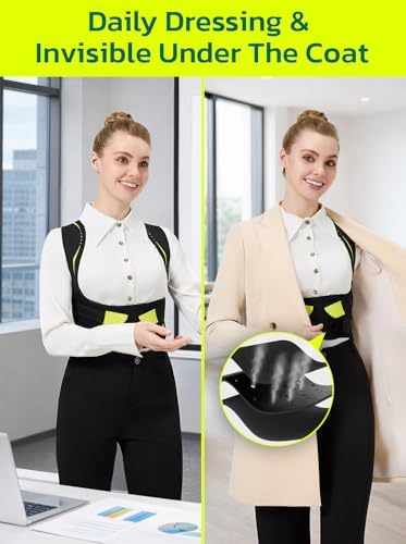 AOFIT Posture Corrector for Women, Adjustable Strap for Pain Relief Black S