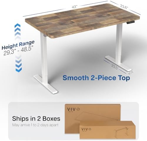 VIVO Reclaimed Wood 43 x 24 in Standing Desk, DESK-KIT-1W4P