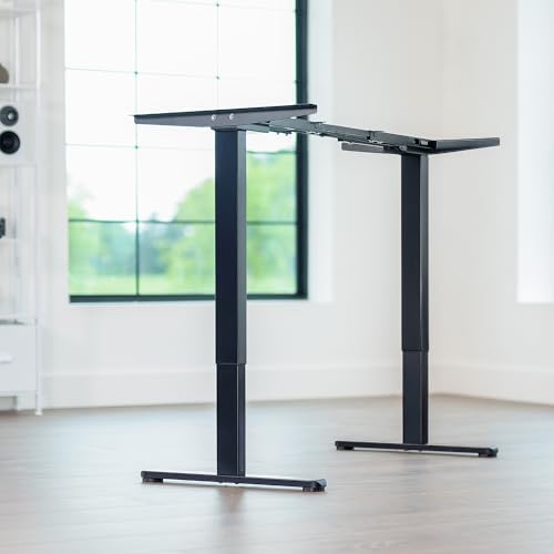 VIVO Black Dual Motor Electric Standing Desk Frame, DESK-E-200B