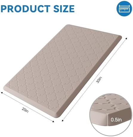 Kitchen Mats for Floor, Wide Cushioned Anti Fatigue Mat, Khaki