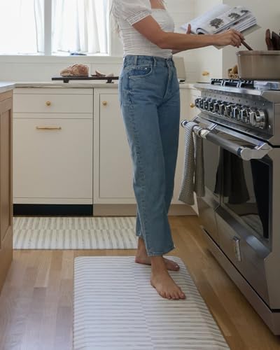 House of Noa Nama Standing Mat – Anti-Fatigue Kitchen Mats for Floor, Cushioned & Non-Slip Kitchen Comfort Mat for Standing, Thick Foam Anti-Fatigue Mat for Kitchen & Workspaces, Reese Bark 22" x 72"