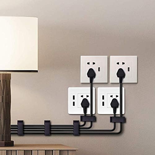 SOULWIT 50Pcs Self Adhesive Cable Management Clips - Black